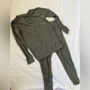 Little Sleepies Gray Ribbed Pajama Set, 3T